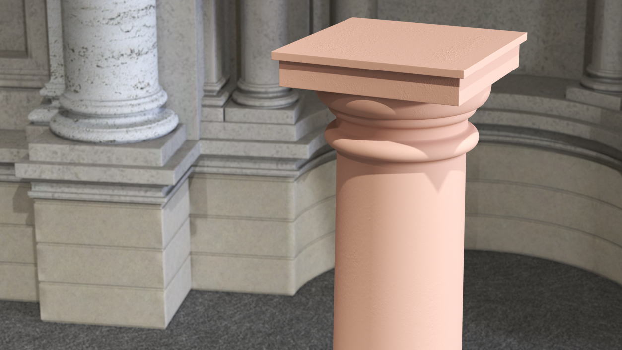 Sandstone Tuscan Order Classical Column 3D model