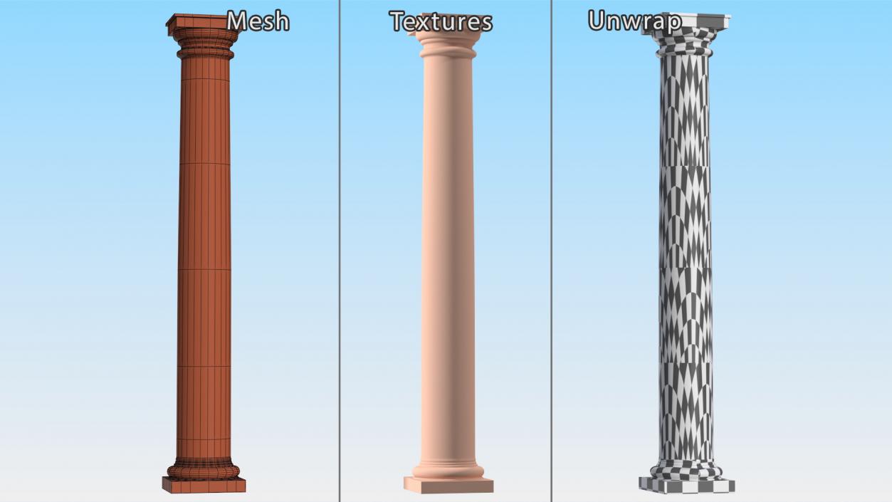 Sandstone Tuscan Order Classical Column 3D model