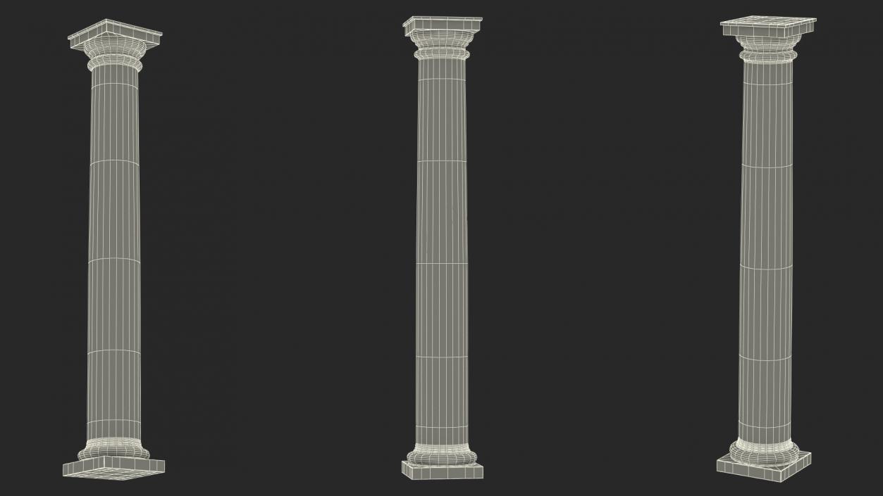 Sandstone Tuscan Order Classical Column 3D model