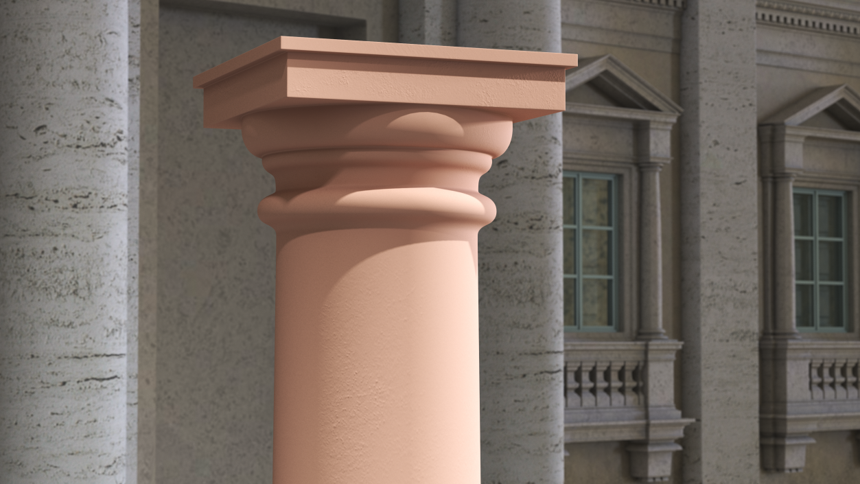 Sandstone Tuscan Order Classical Column 3D model