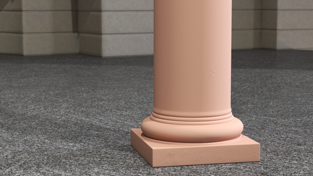 Sandstone Tuscan Order Classical Column 3D model