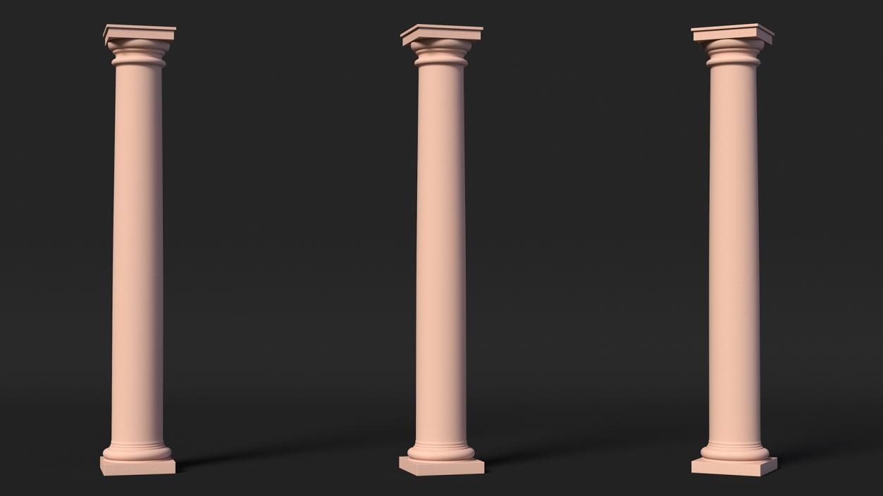 Sandstone Tuscan Order Classical Column 3D model