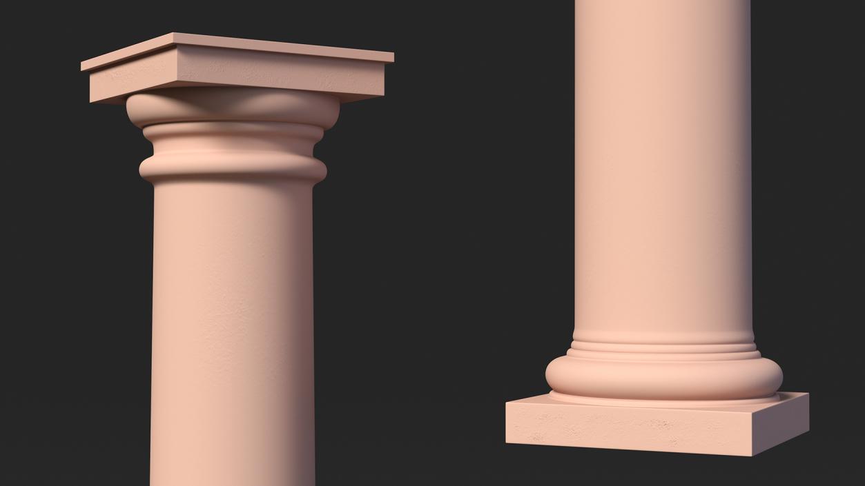 Sandstone Tuscan Order Classical Column 3D model