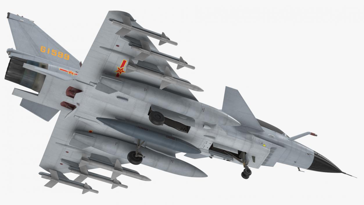 3D model Chengdu J10 S Tandem Seated Fighter Jet Armed