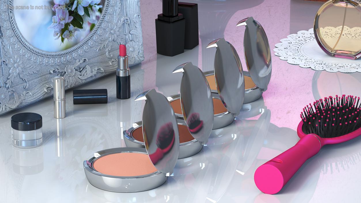 3D Compact Face Powder Cosmetics Set model