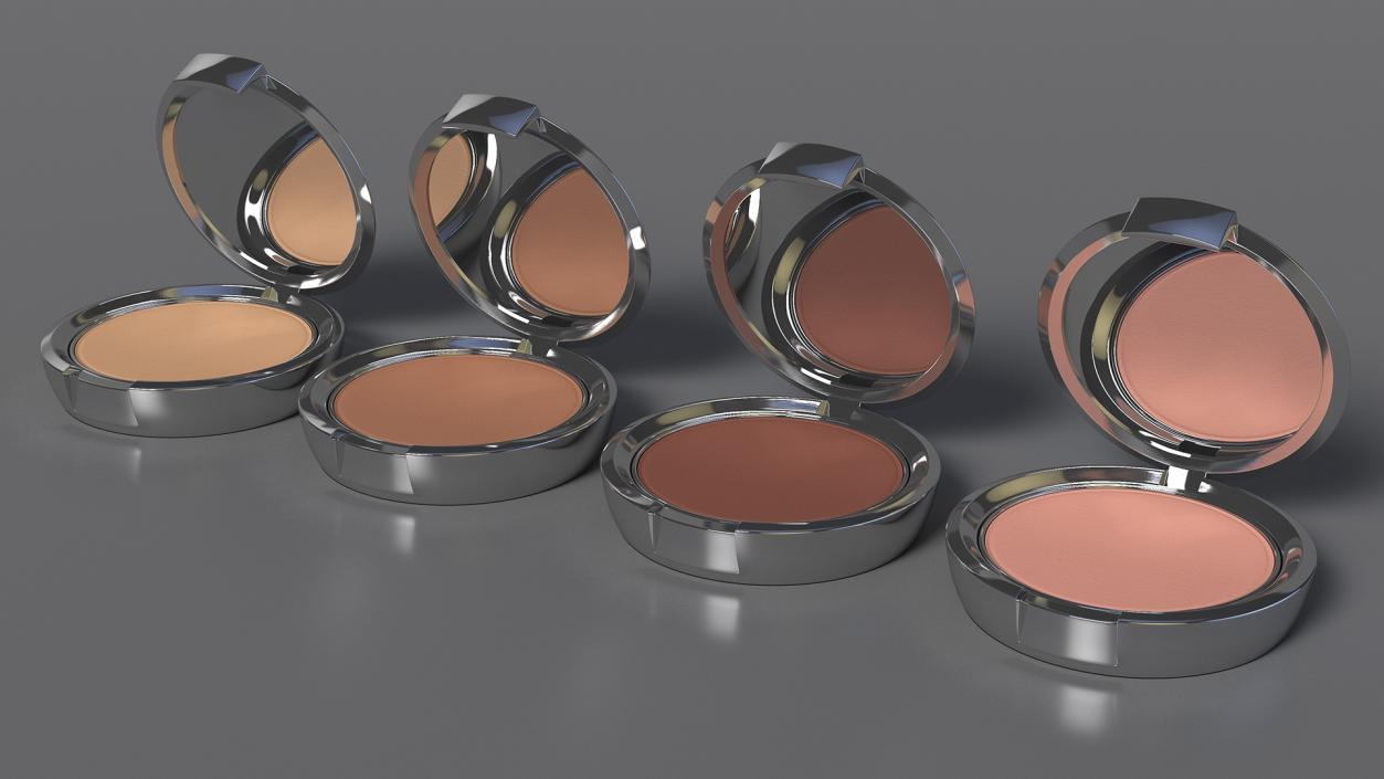 3D Compact Face Powder Cosmetics Set model