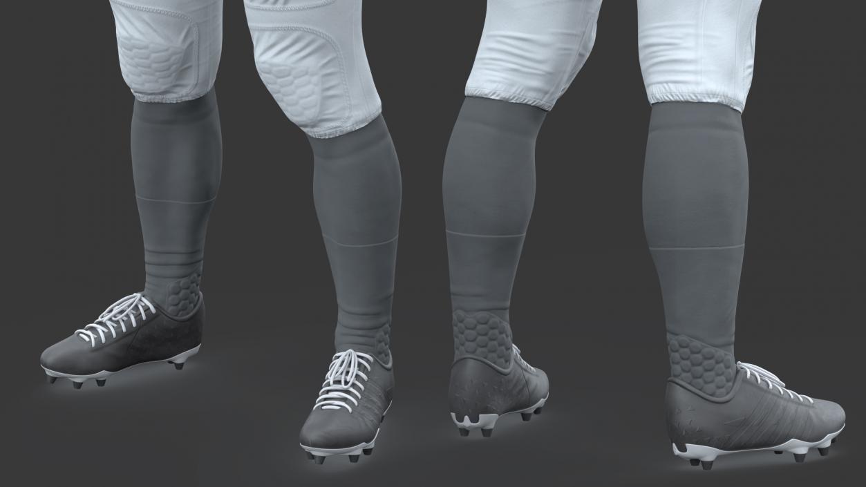 3D model Man White Uniform T-Pose American Football Players