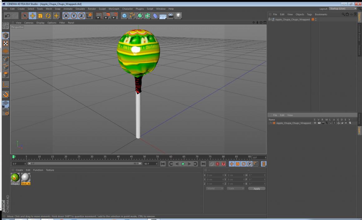 Apple Lollipop Chupa Chups Wrapped 3D model