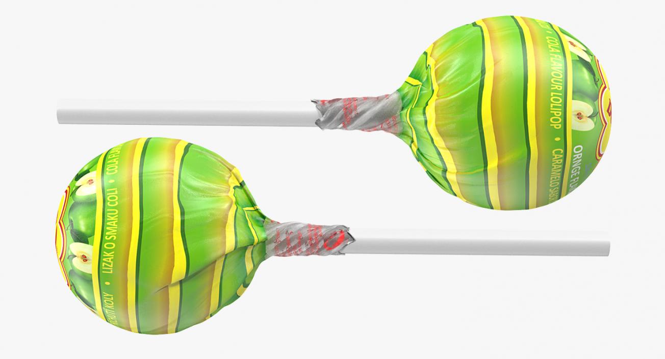 Apple Lollipop Chupa Chups Wrapped 3D model