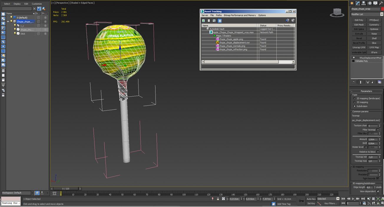 Apple Lollipop Chupa Chups Wrapped 3D model