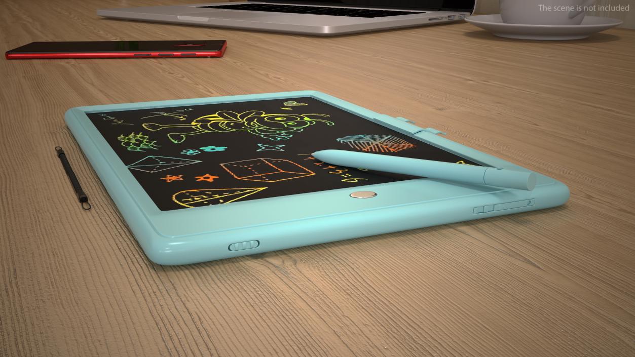 LCD Writing Tablet for Kids Blue 3D