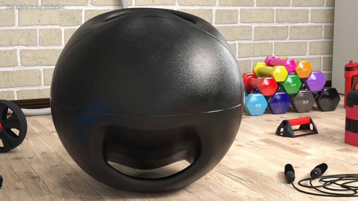 3D Dual Grip Medicine Ball 12LB model