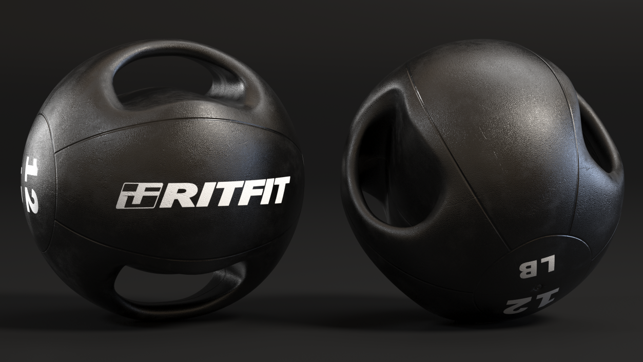 3D Dual Grip Medicine Ball 12LB model