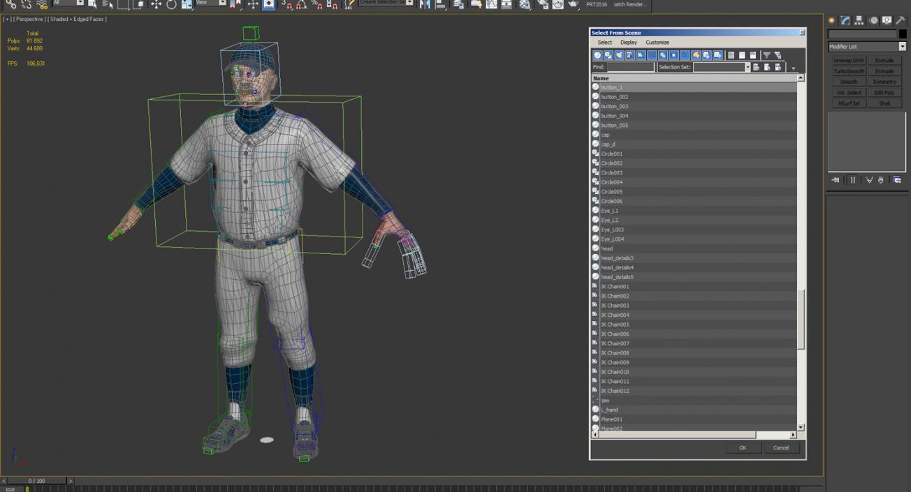 Baseball Player Rigged Generic 5 3D