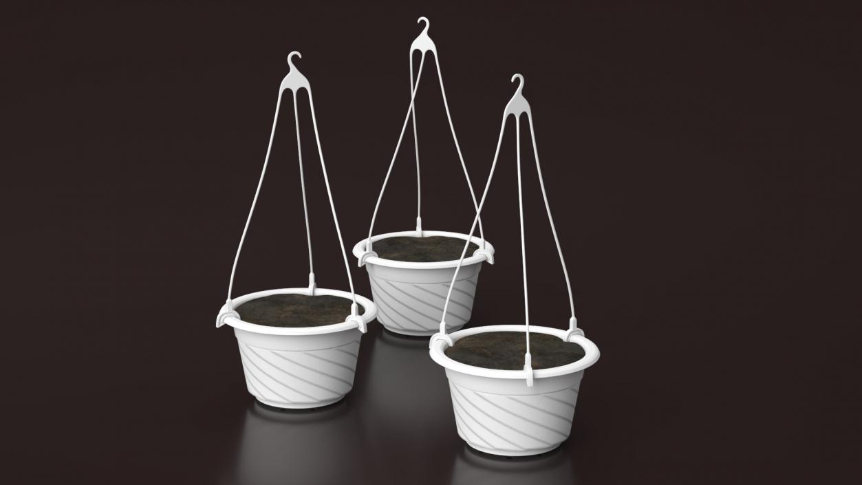 Hanging Plant Pot with Substrate 3D