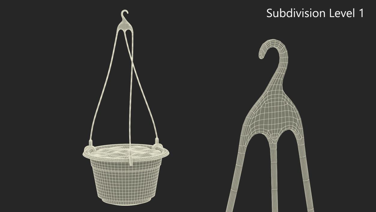 Hanging Plant Pot with Substrate 3D