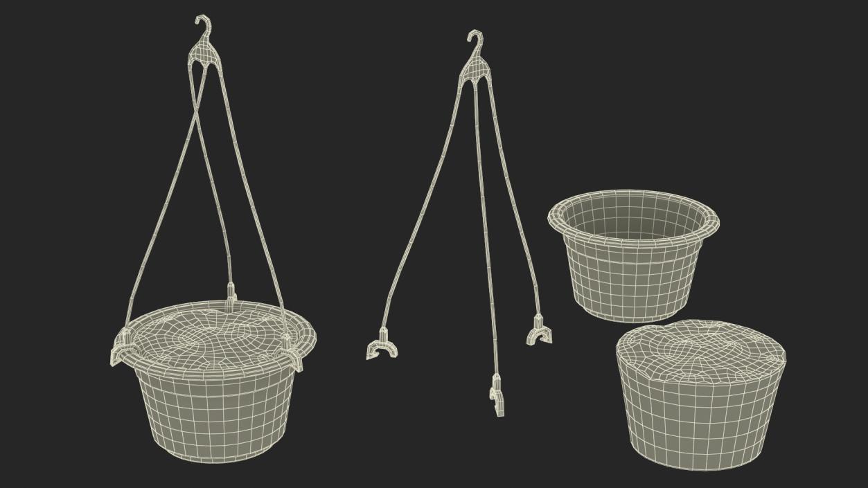 Hanging Plant Pot with Substrate 3D