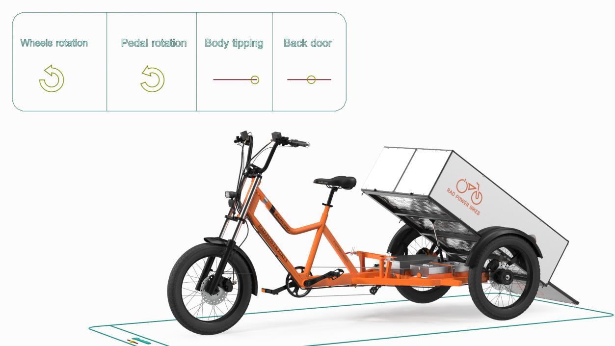 3D model Rad Power Bike RadBurro with Truck Bed Rigged