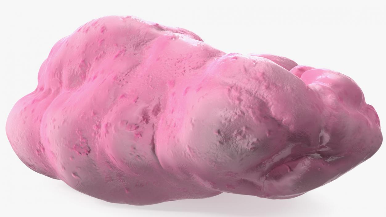 Pink Chewed Bubble Gum with Teeth Marks 3D model