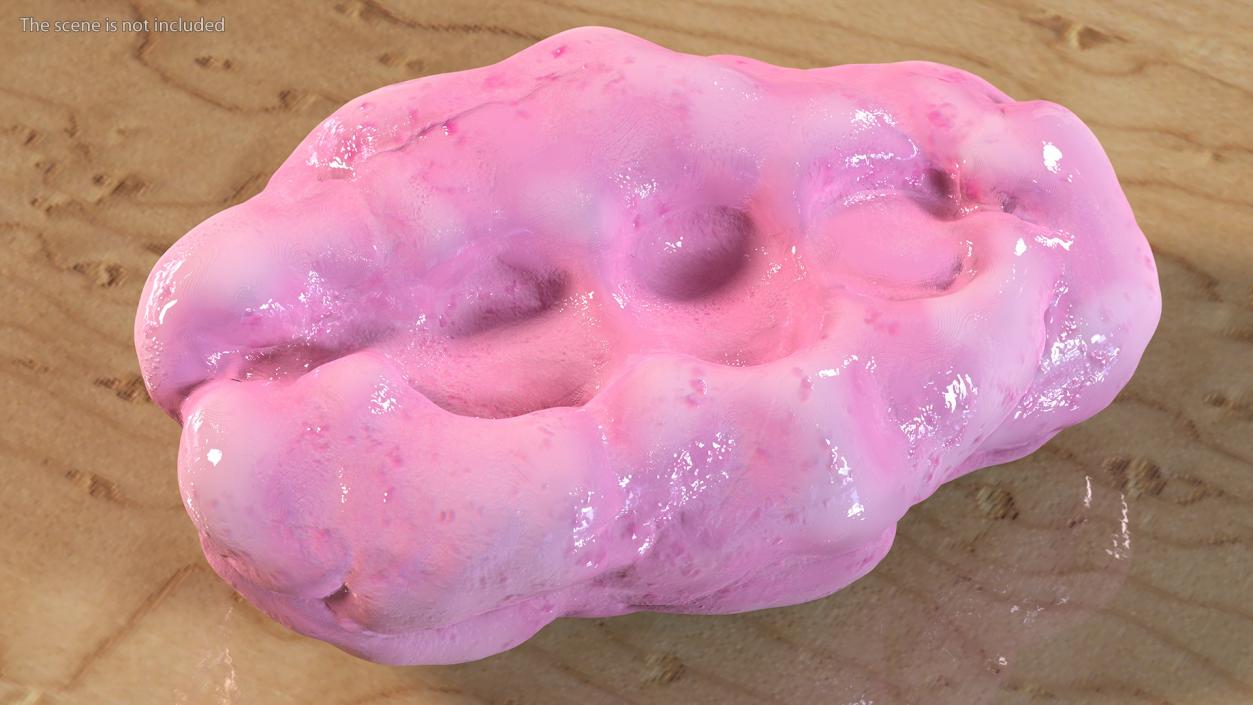 Pink Chewed Bubble Gum with Teeth Marks 3D model