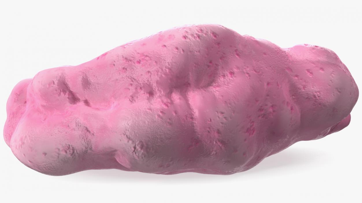 Pink Chewed Bubble Gum with Teeth Marks 3D model