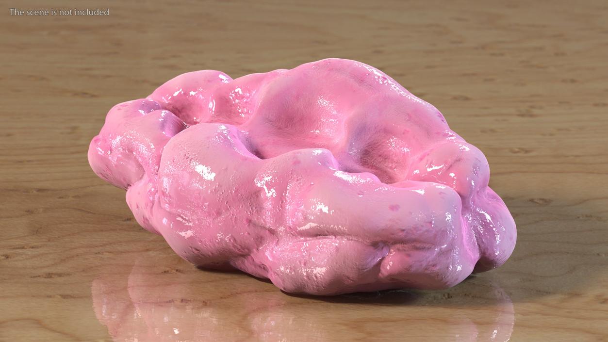 Pink Chewed Bubble Gum with Teeth Marks 3D model