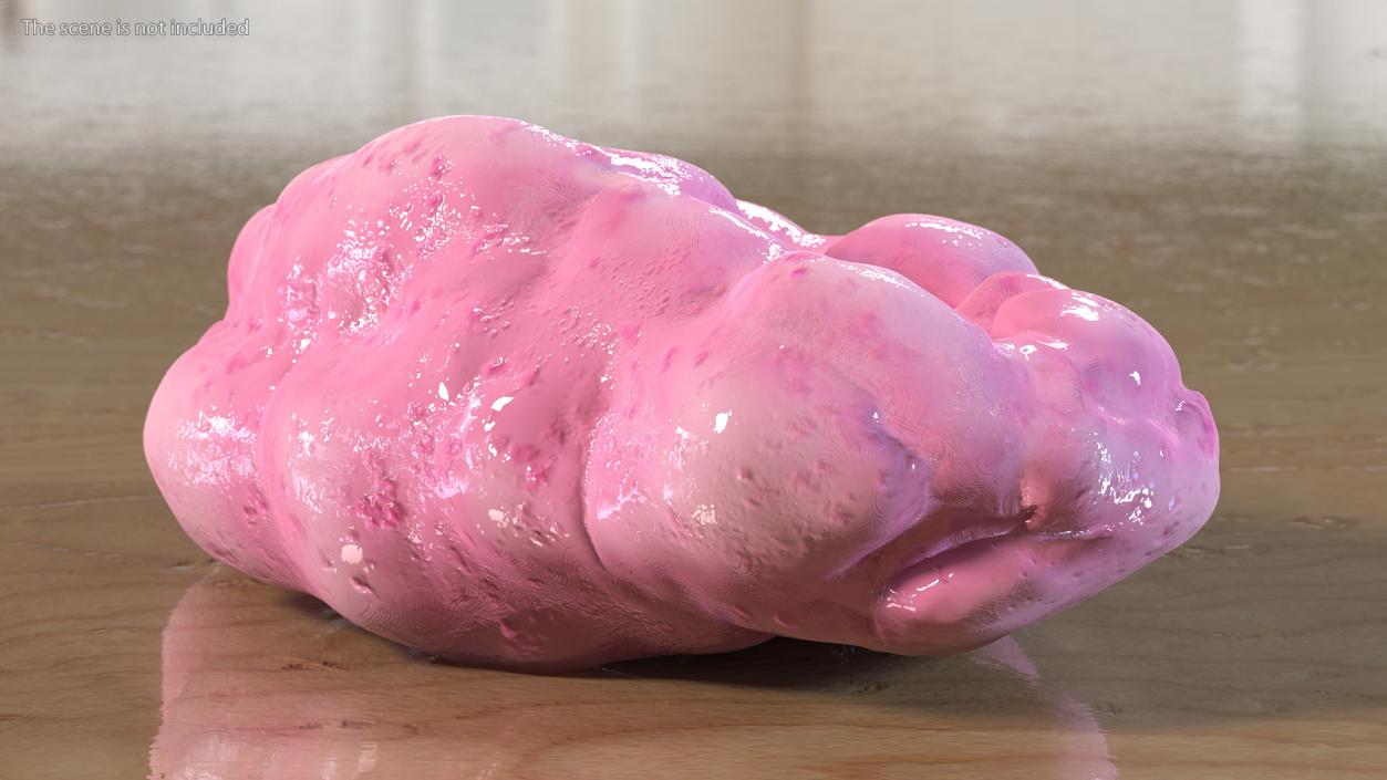 Pink Chewed Bubble Gum with Teeth Marks 3D model