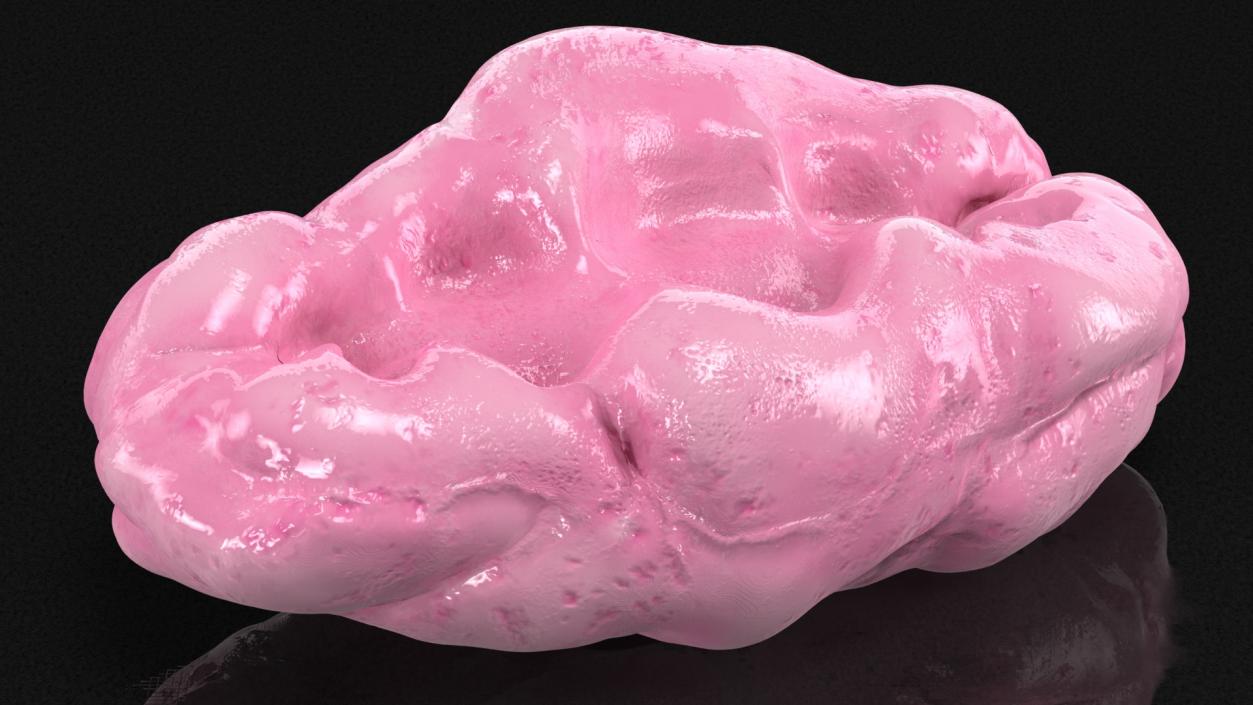 Pink Chewed Bubble Gum with Teeth Marks 3D model