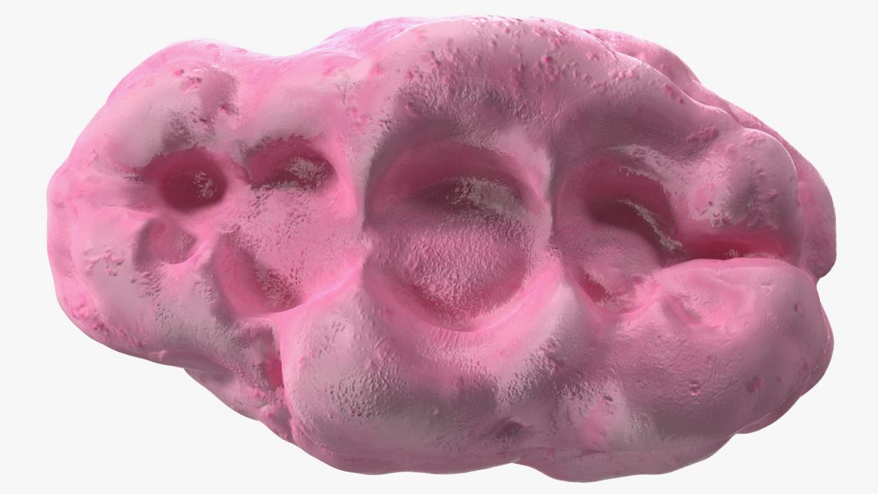 Pink Chewed Bubble Gum with Teeth Marks 3D model