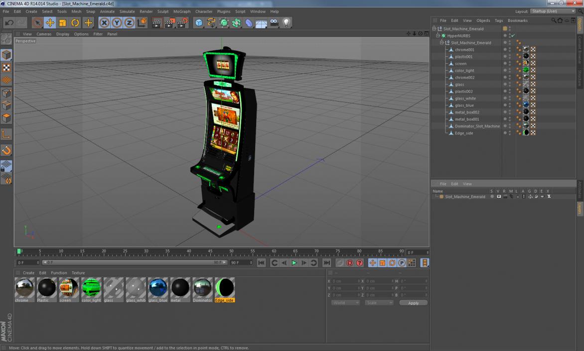 3D model Slot Machine Emerald