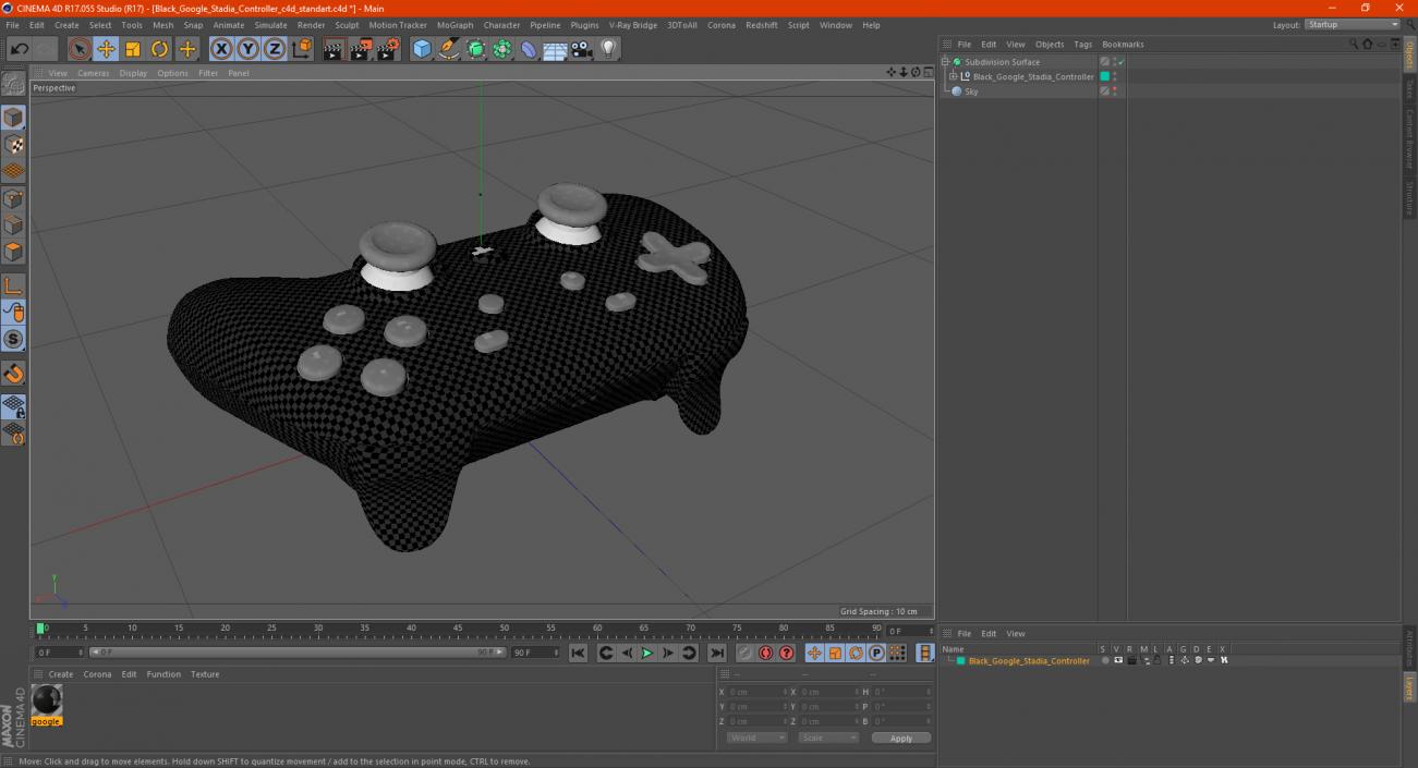 3D model Black Google Stadia Controller