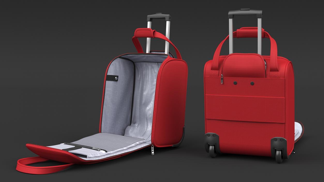 3D Red Open Softshell Luggage