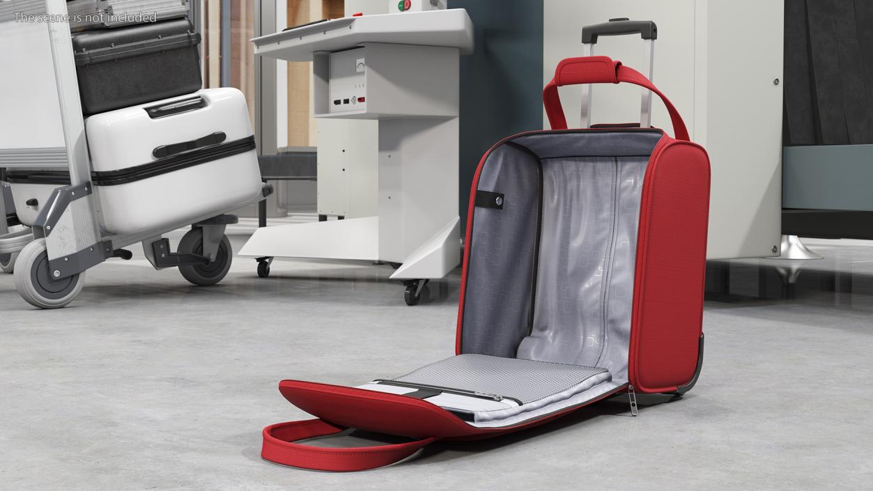 3D Red Open Softshell Luggage