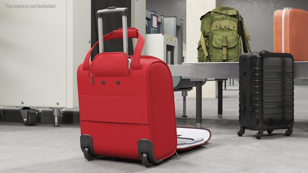 3D Red Open Softshell Luggage