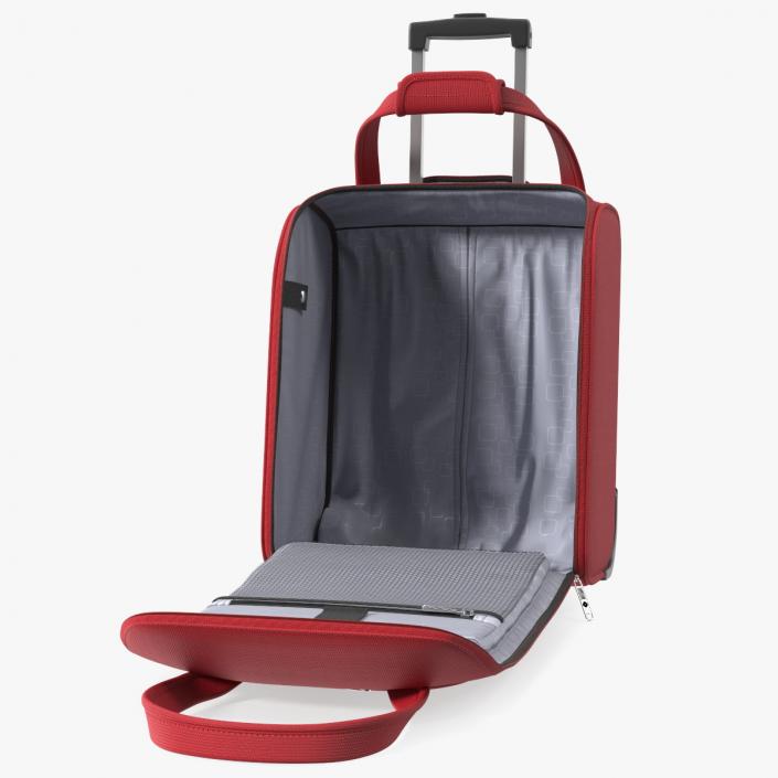 3D Red Open Softshell Luggage