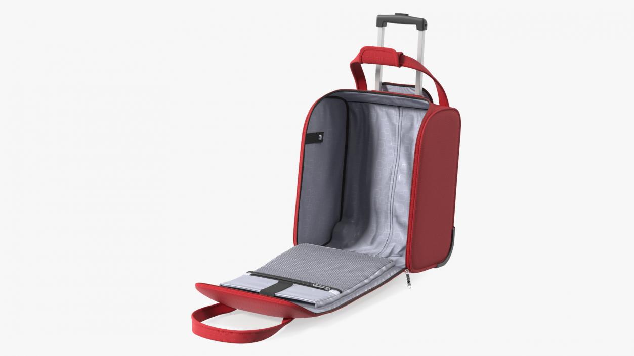 3D Red Open Softshell Luggage