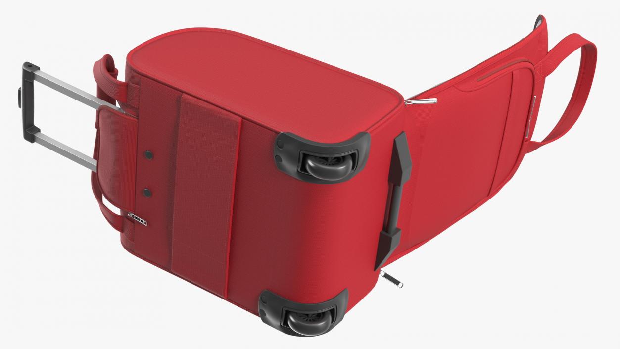 3D Red Open Softshell Luggage