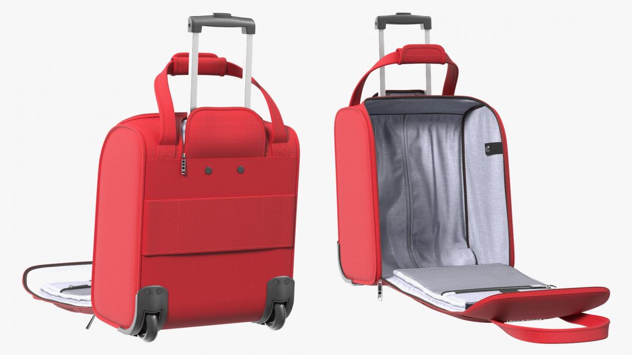 3D Red Open Softshell Luggage