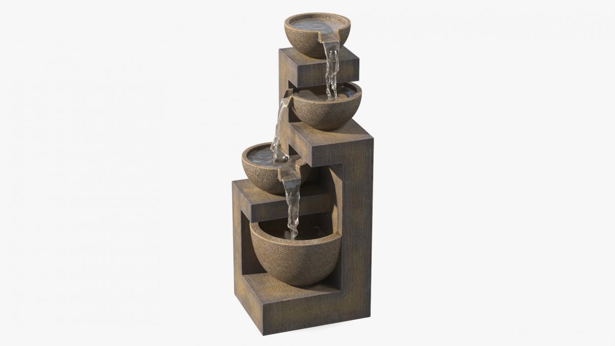 3D Garden Fountain Three Tier