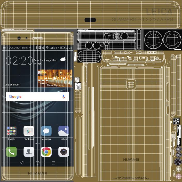 3D Huawei P9 Set model