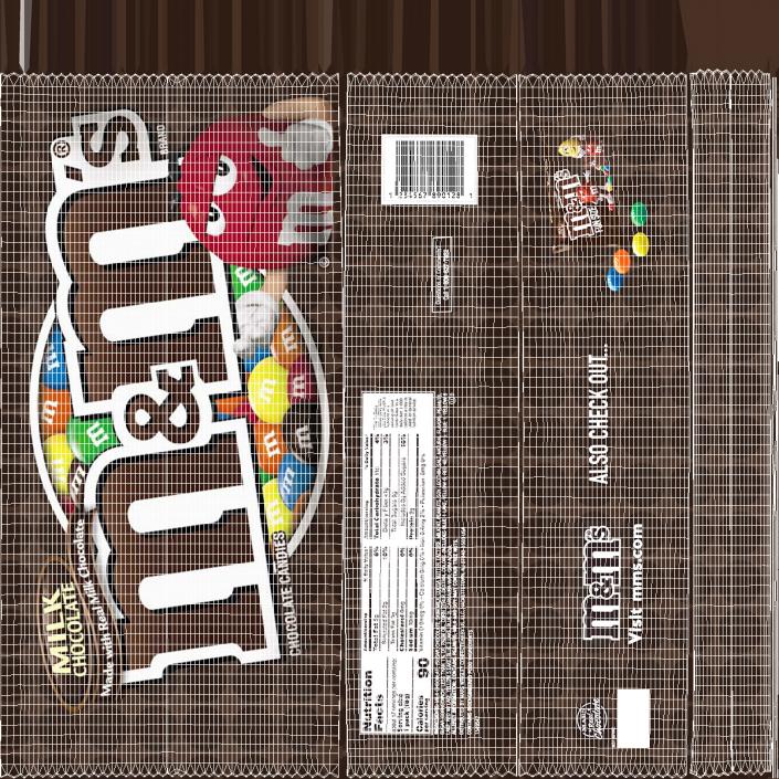 3D M and Ms Candy Package Brown model