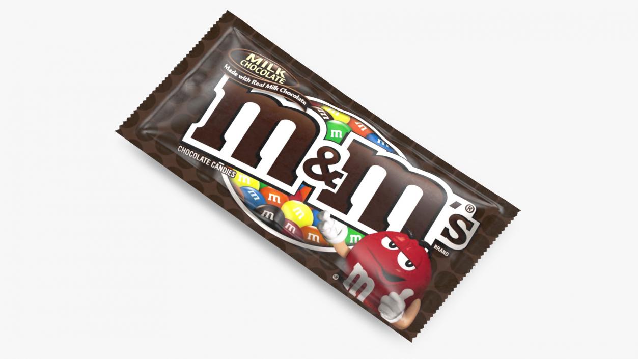 3D M and Ms Candy Package Brown model