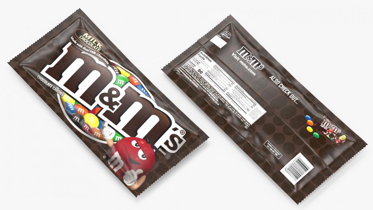 3D M and Ms Candy Package Brown model