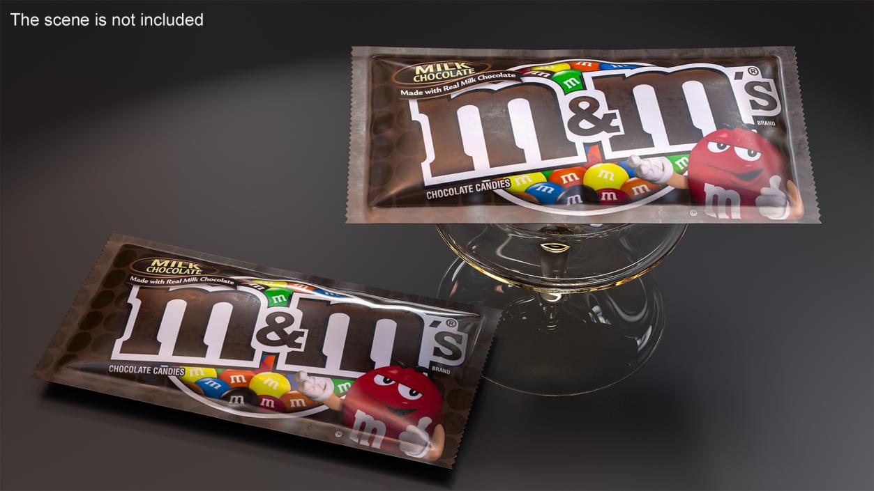 3D M and Ms Candy Package Brown model