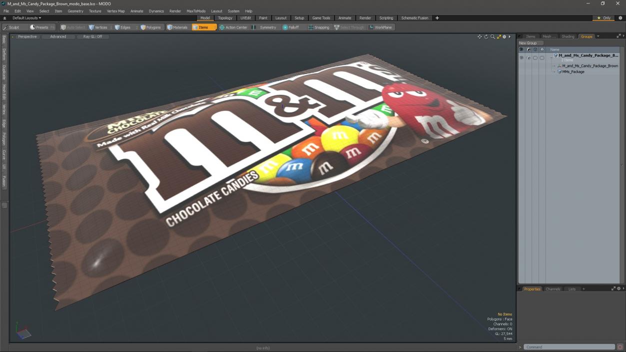 3D M and Ms Candy Package Brown model