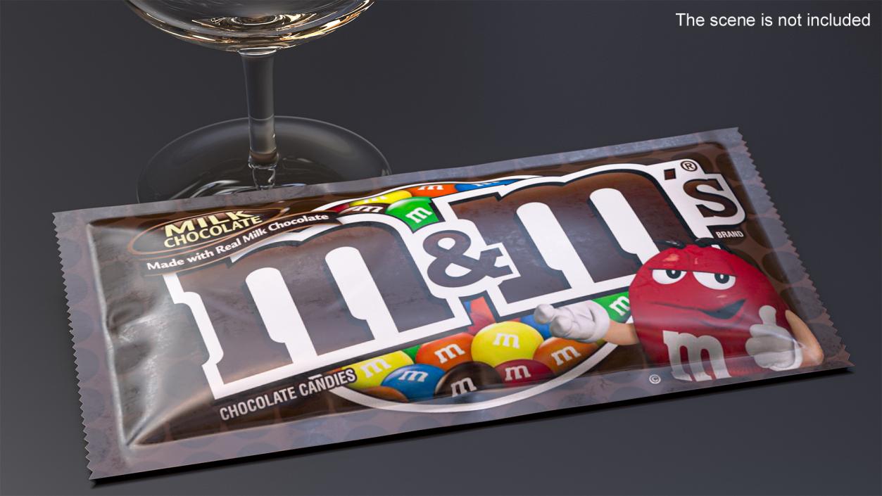 3D M and Ms Candy Package Brown model