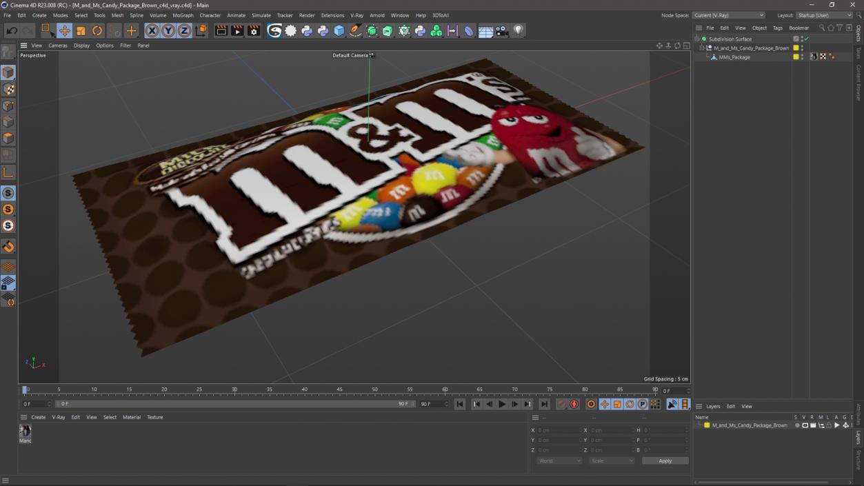 3D M and Ms Candy Package Brown model