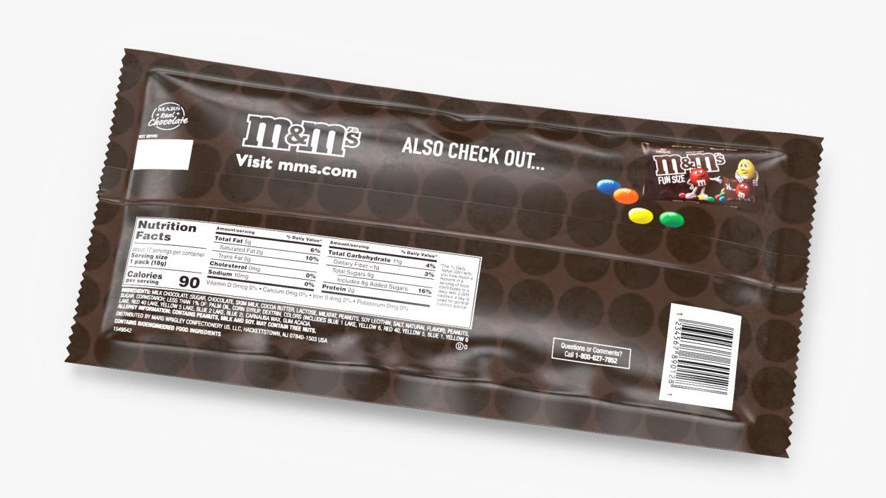 3D M and Ms Candy Package Brown model