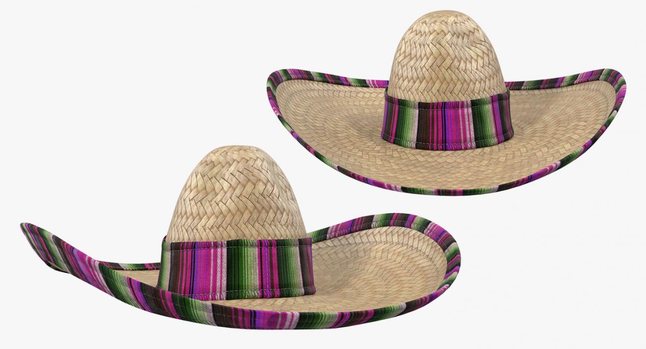 3D Straw Hats Collection 3 model