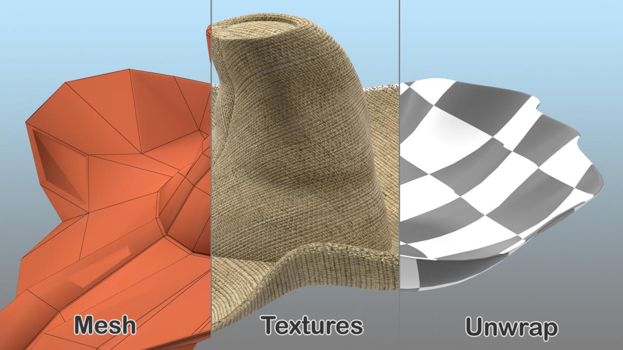 3D Straw Hats Collection 3 model